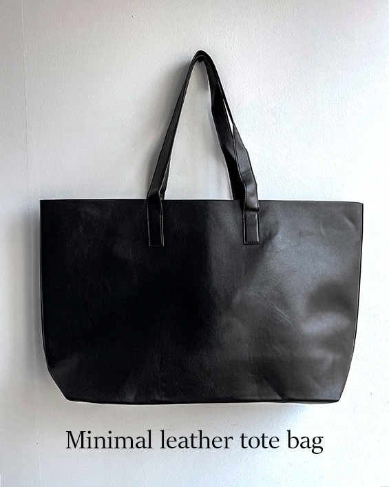 Minimal leather tote bag